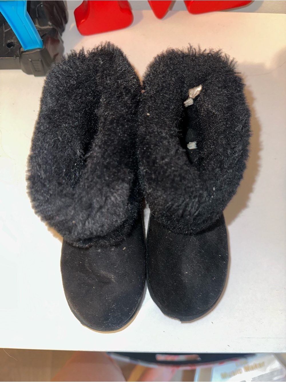 Girls Black Faux-Fur Winter Booties